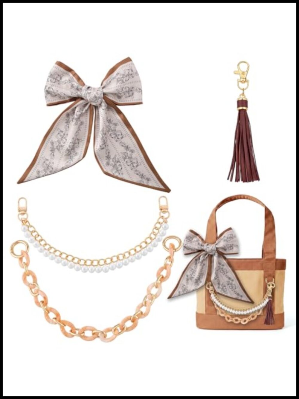Bag Charm Chain Kit for Handbags Beach Tote Decor Accessories Acrylic - Picture 1 of 5